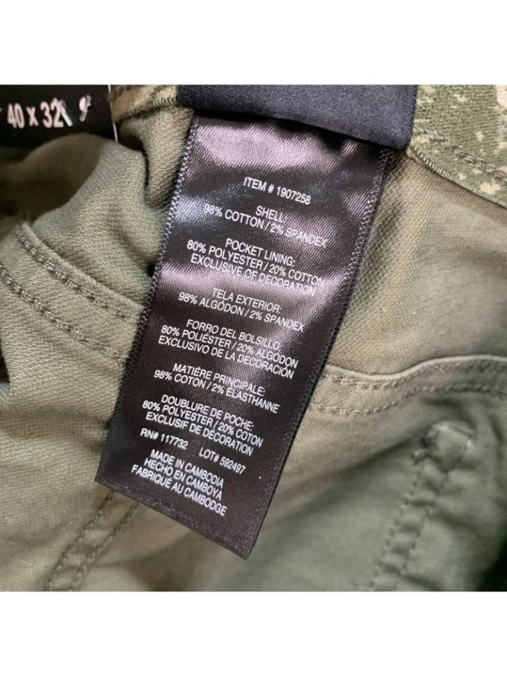 NWT Colorado Clothing Canvas Utility Pants Men's 40x32 Green Stretch